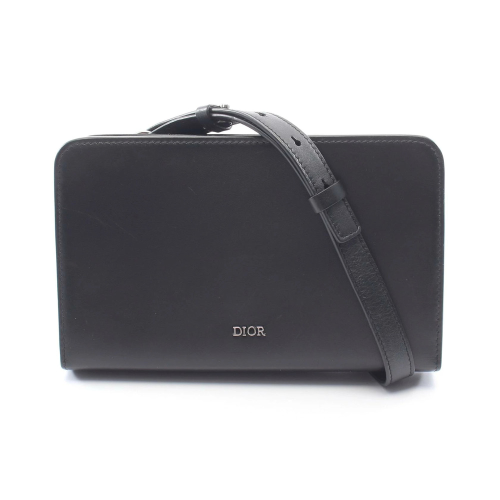 Christian Dior Dial Ultra Leather Shoulder Bag Black